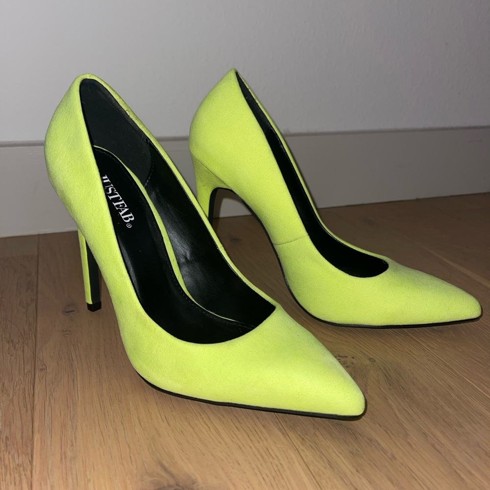 Neon green high heels. Only worn once. Great condition